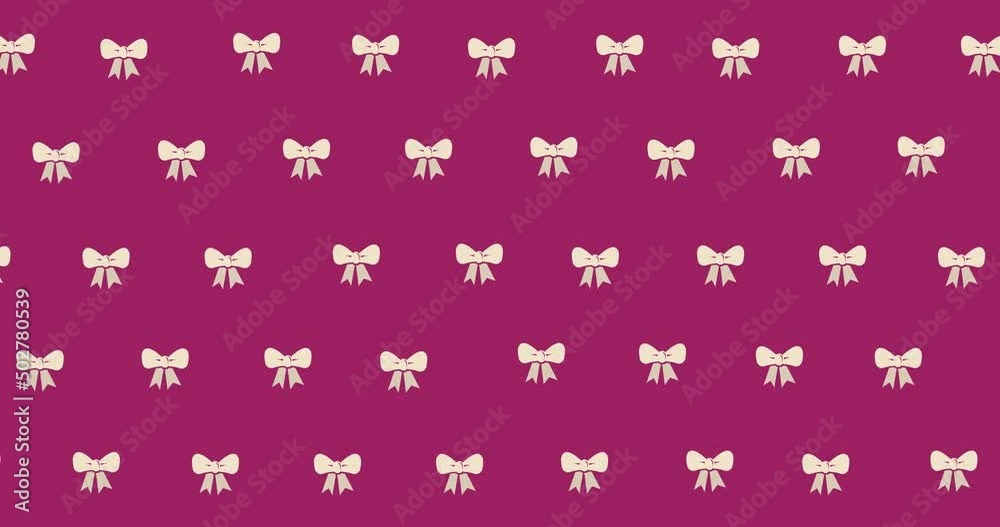 Animation of bow ties floating over red purple Animation of bow ties floating over red purple