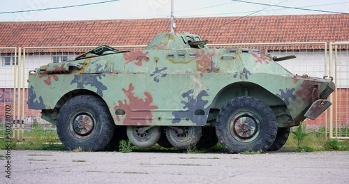 disabled military vehicle in the war photo