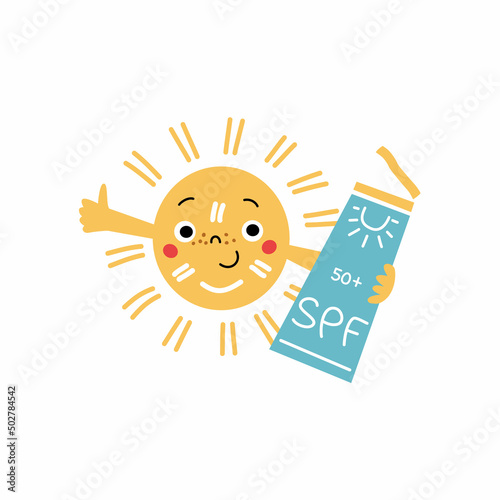 Sun Safe and UV protection concept for kids.