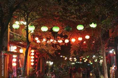 Colorful streetlights during the night in Hoi An