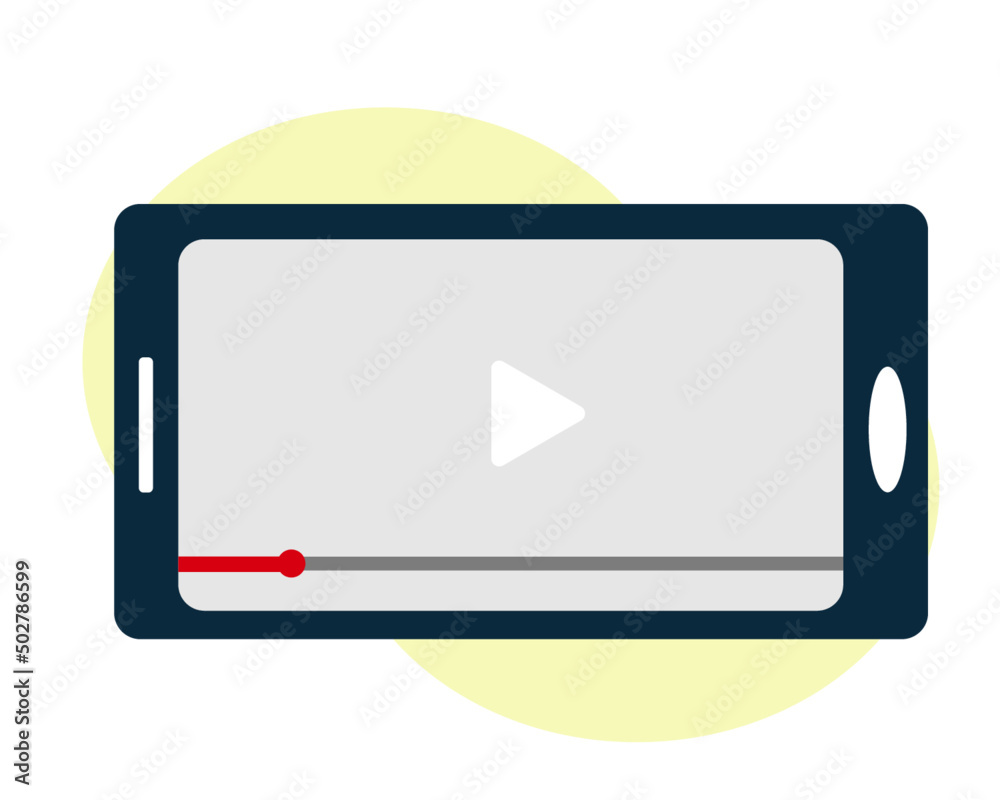 Watching video on smartphone. Video App and Social networks. Vector illustration Watching video on smartphone. Video App and Social networks. Vector illustration