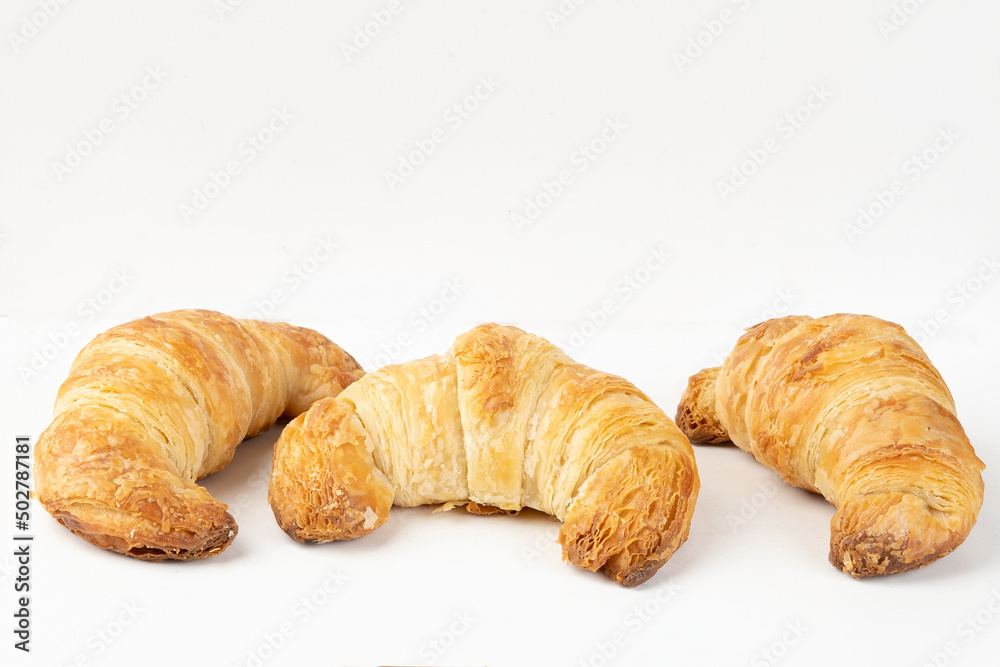 Croissants isolated on white background. Croissants isolated on white background.