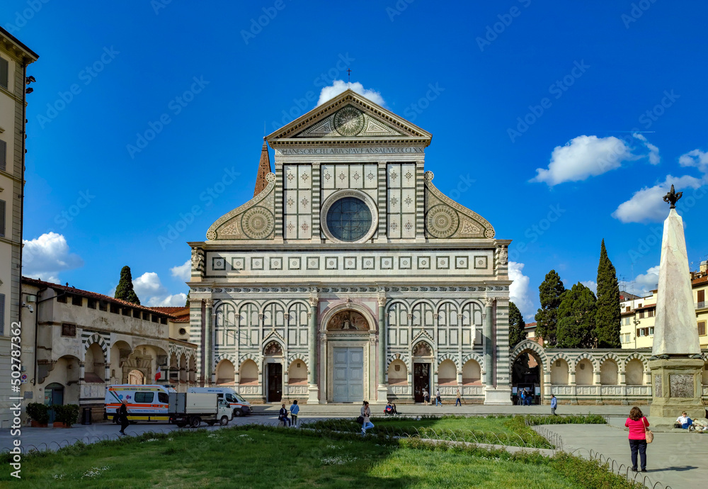 View of the church of Santa Maria Novella in Florence Tuscany Italy