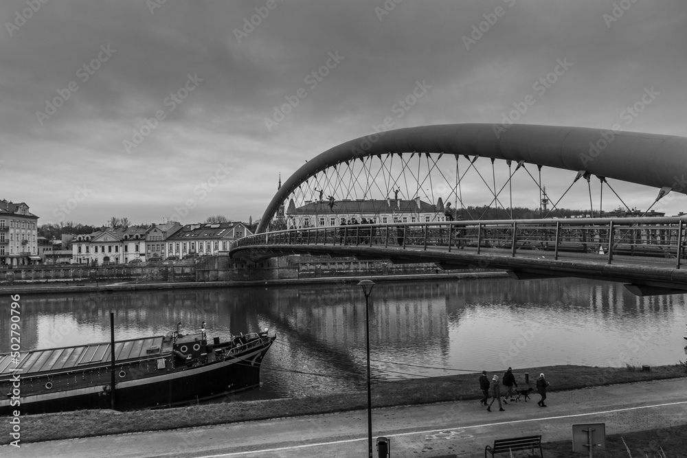 Fototapeta premium Bridge over the Vistula river in Krakow, Poland