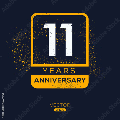 11 years anniversary celebration template, Vector illustration.