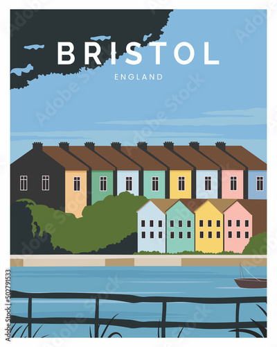 Bristol background vector illustration. travel to Bristol England. photo