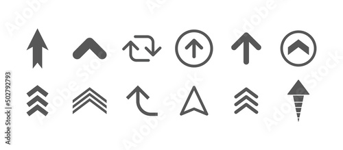 Arrows vector collection. Set of arrow pictogram variations. Simple icons.