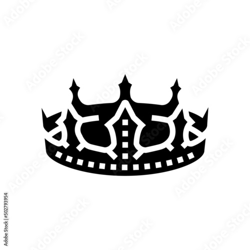 crown king glyph icon vector. crown king sign. isolated contour symbol black illustration