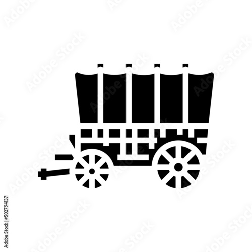 wagon medieval transport glyph icon vector. wagon medieval transport sign. isolated contour symbol black illustration
