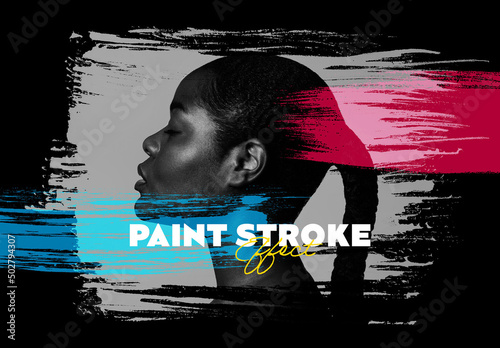Grunge Painting Stroke Photo Effect Mockup