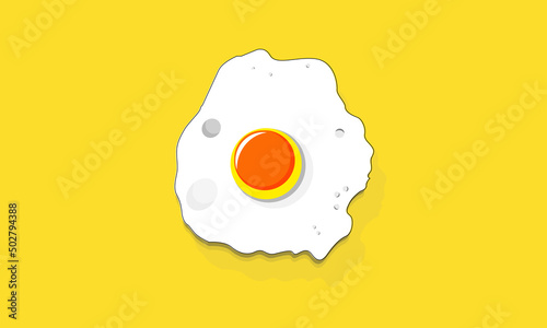 ilustrator Egg yolk or cow's eye egg vector on a yellow background