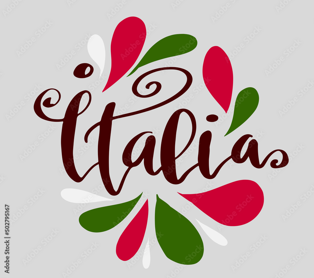 Italia hand drawn lettering vector illustration Italia hand drawn lettering vector illustration