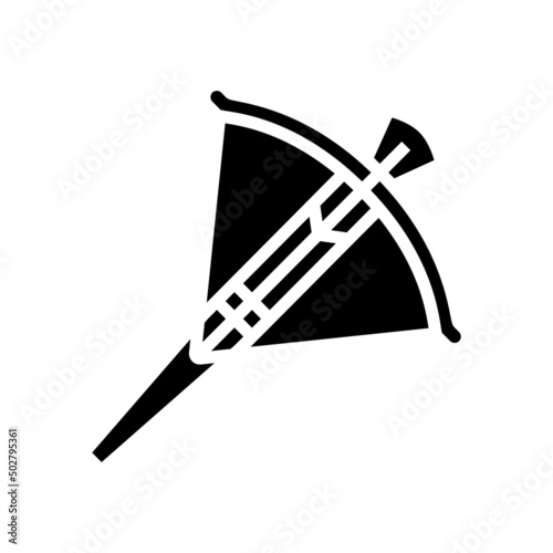arrow crossbow glyph icon vector. arrow crossbow sign. isolated contour symbol black illustration