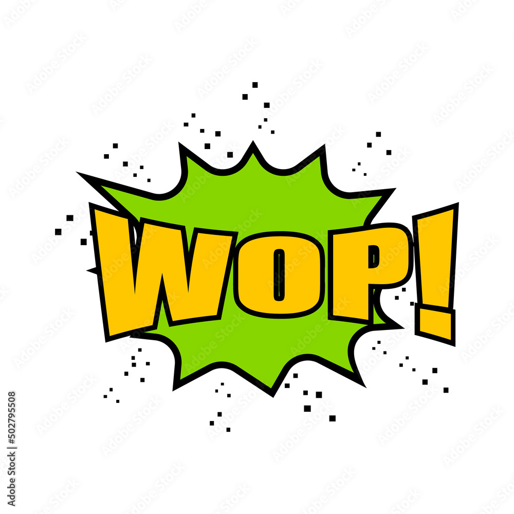 Obraz premium Wop comic expression sign at speech bubble element