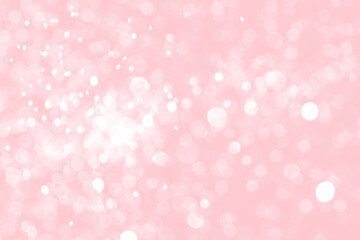 Pink sparkling glitter bokeh background, abstract defocused lights texture