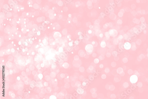 Pink sparkling glitter bokeh background, abstract defocused lights texture