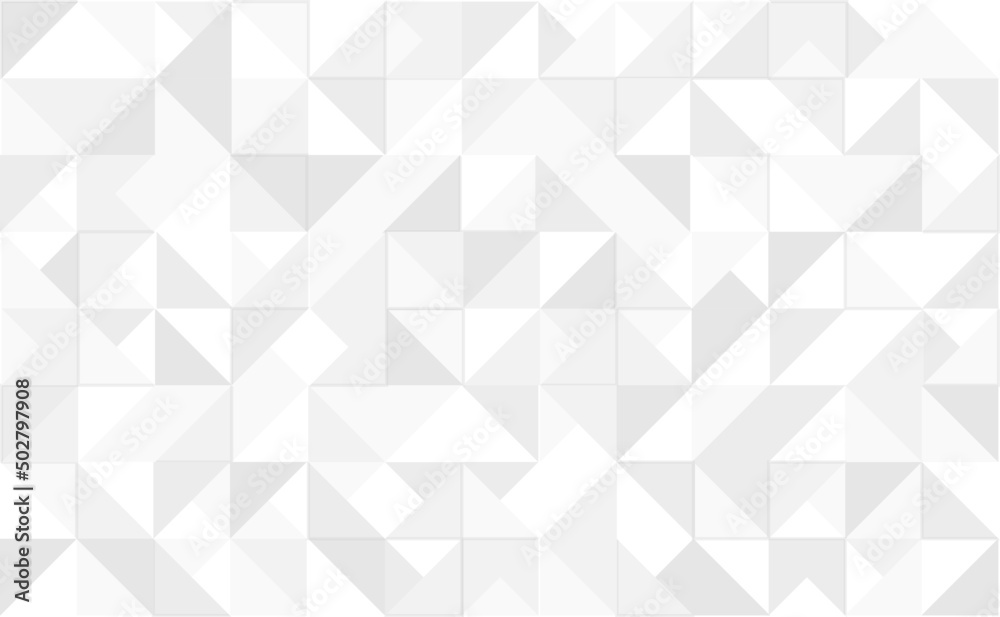 Abstract geometric background texture. Triangles pattern. White and light grey triangles vector background. Seamless elegant wallpaper, triangular ornament