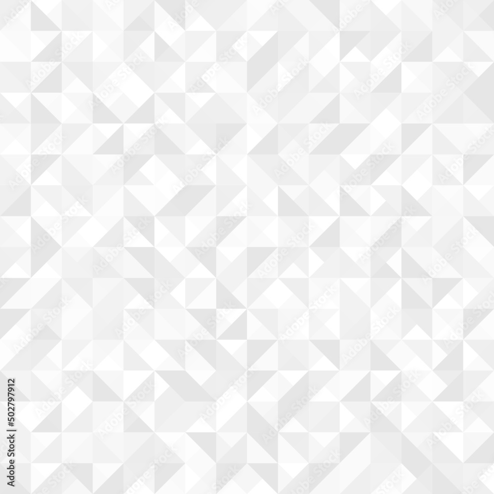 Fototapeta premium Triangles background texture. Geometric pattern. Abstract white and light grey triangles vector. Polygon triangle background design