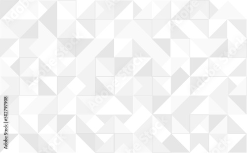 Fototapeta Naklejka Na Ścianę i Meble -  Abstract geometric background texture. Triangles pattern. White and light grey triangles vector background. Seamless elegant wallpaper, triangular ornament