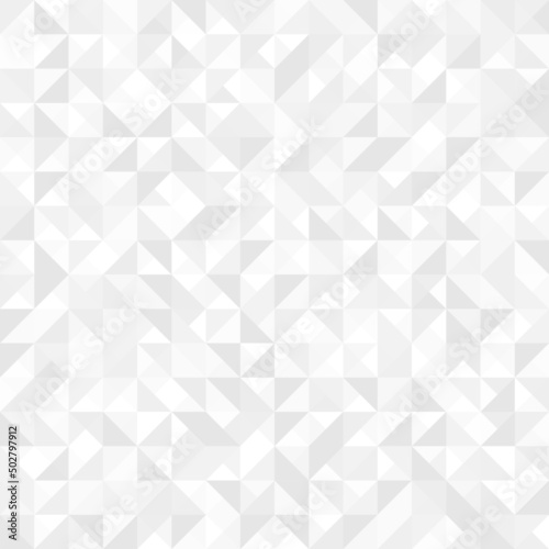 Triangles background texture. Geometric pattern. Abstract white and light grey triangles vector. Polygon triangle background design © onajourney