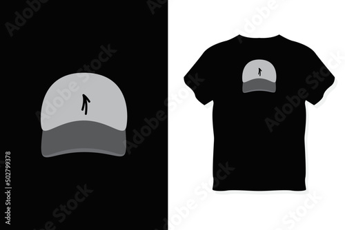 cap t-shirt designer. graphic art t shirt vector design illustrator template