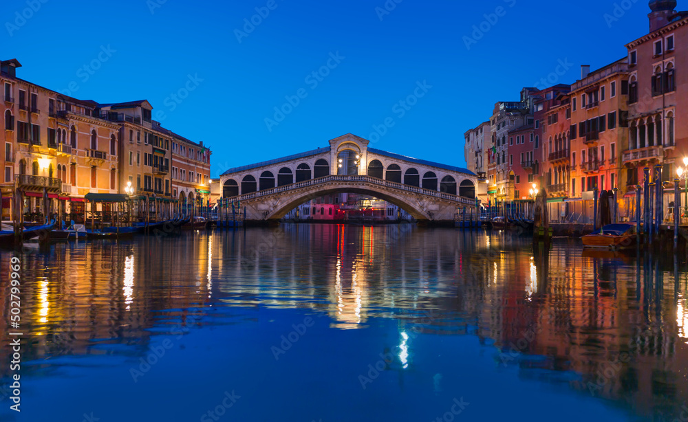Rialto Bridge at dusk -  Venice, Italy