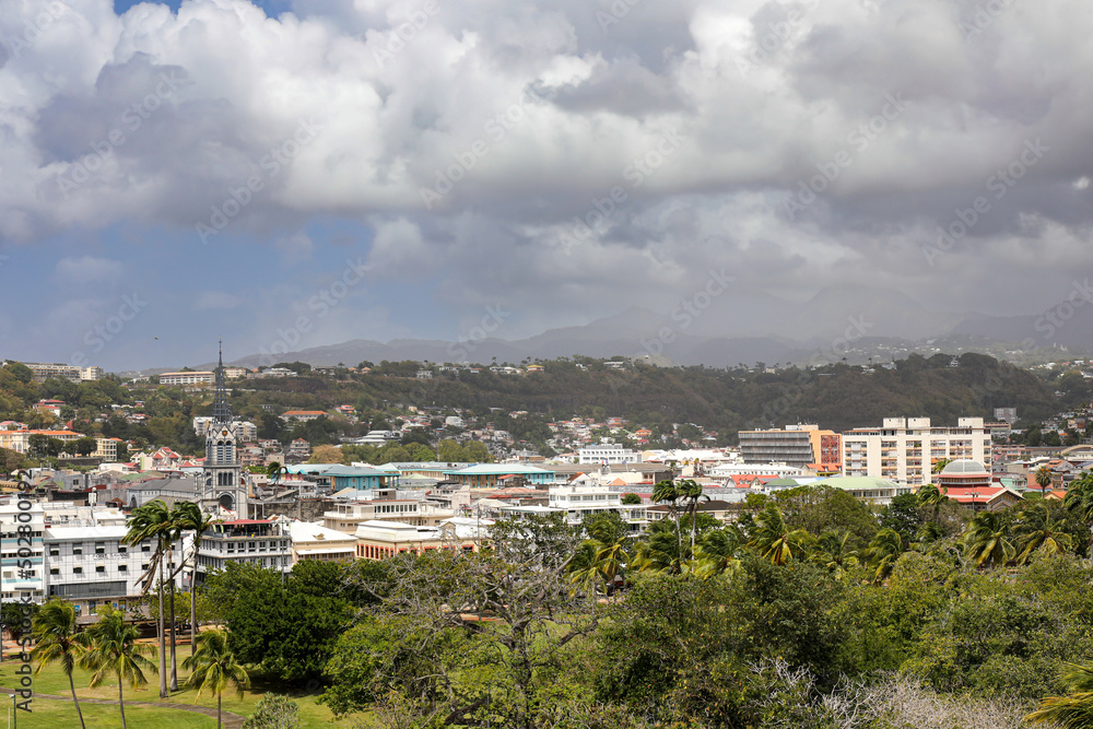 View to the city of Fort-de-France from Fort-Saint-Louis, Martinique, French Antilles
