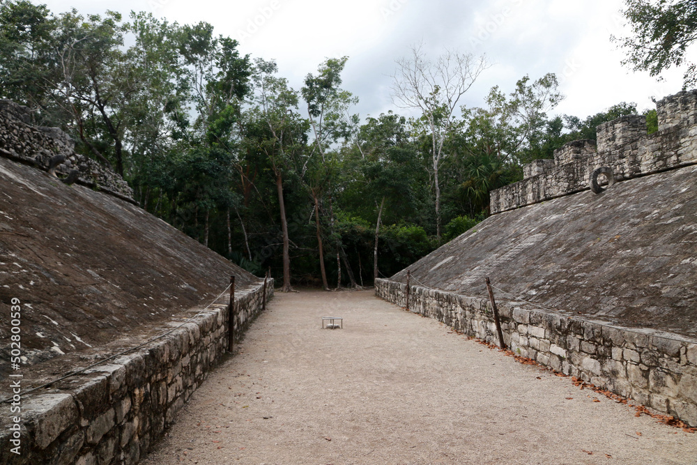 Ball Court in Coba Archeological Area, Yucatan Peninsula, Mexico