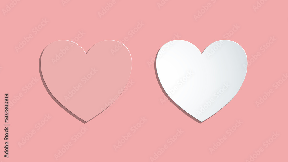 Simple heart vector isolated. The icon with red and white hearts.