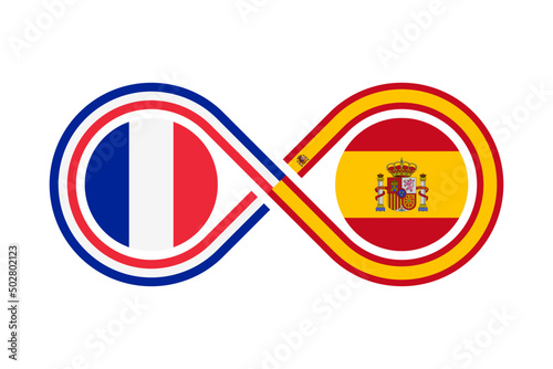 unity concept. french and spanish language translation icon. vector illustration isolated on white background