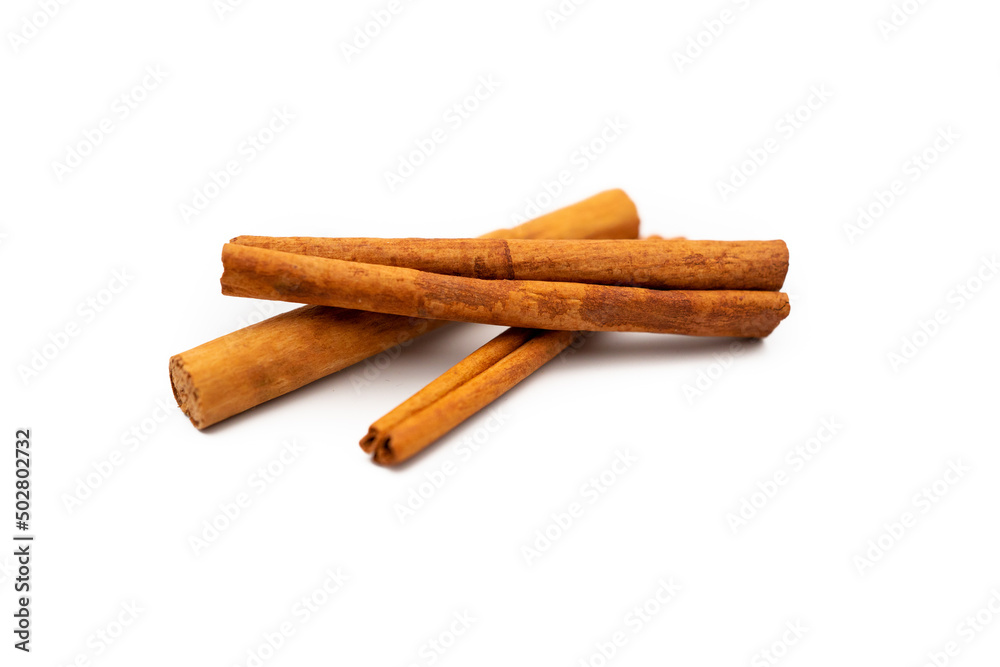 3 cinnamon sticks on a white background 3 cinnamon sticks on a white background