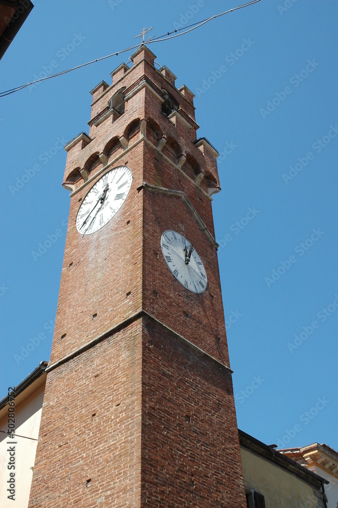 Medieval tower in the center of Asciano (Siena), one of the towns in the 