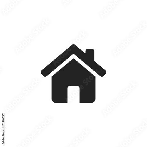 House black vector icon. Flat home symbol. Simple building illustration.