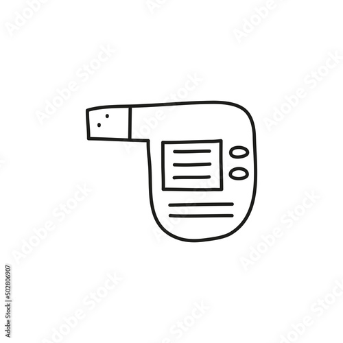 Doodle outline spirometer icon.