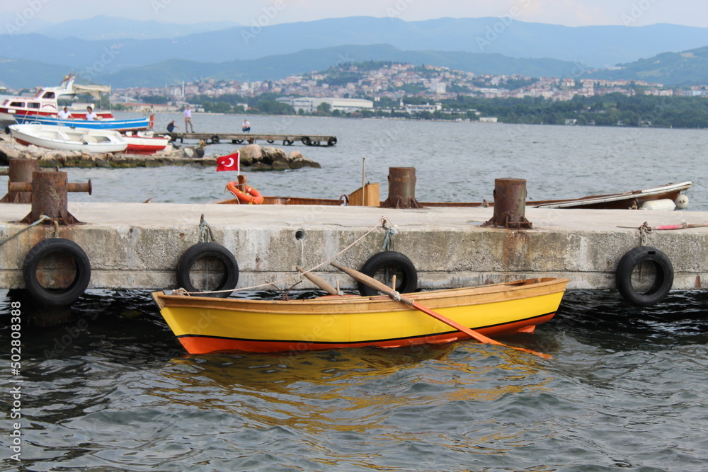 Fototapeta premium fishing boats on the beach