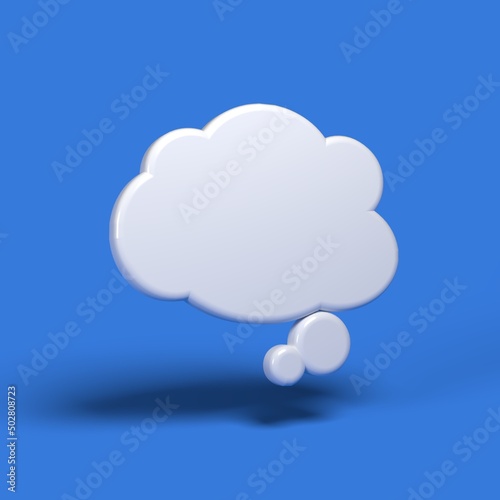 3D thinking bubble, social media