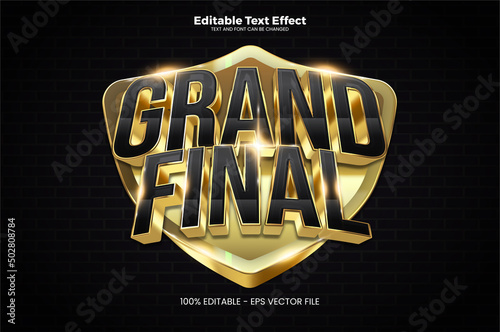 Grand Final editable text effect in modern trend style