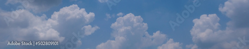 Blue sky and white cloud. Banner Sky background © iamskyline