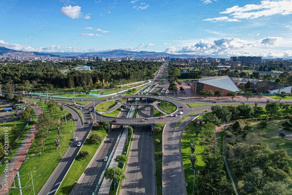 Paisaje urbano de la ciudad de Bogotá (Colombia), ubicada en sur américa