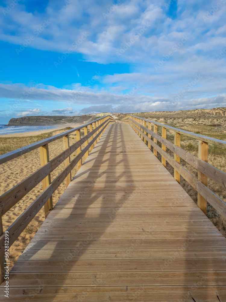 boardwalk through the sand dunes