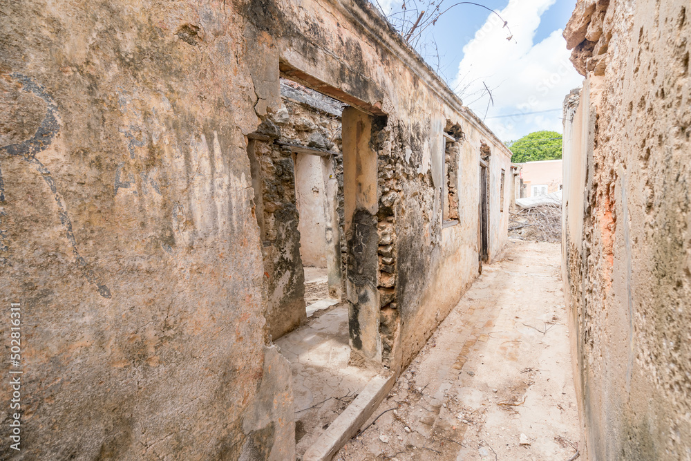 An old abandoned building being prepared for renovation 