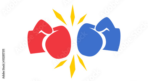 Vector vintage logo for a boxing with glove.