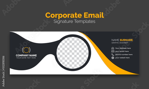 Modern and abstract corporate company email signature or email footer template