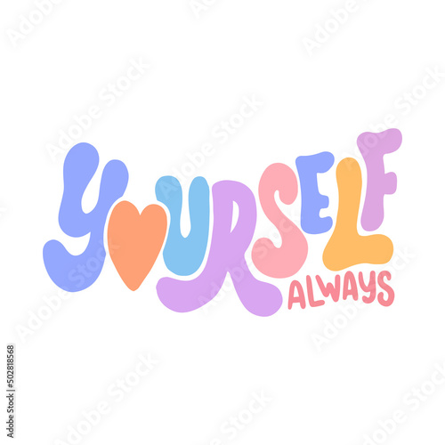 vector writing yourself always concept
