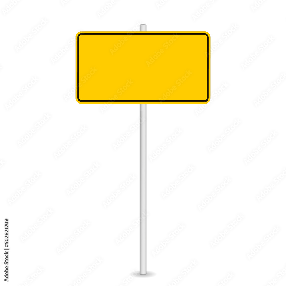 vector illustration of yellow road sign isolated on white background vector illustration of yellow road sign isolated on white background
