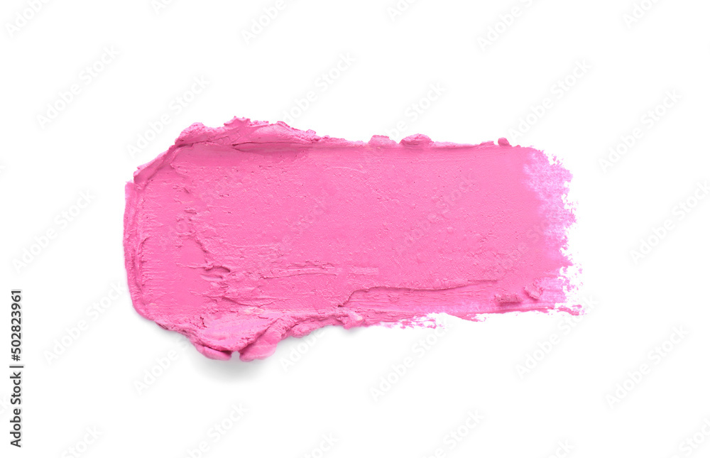 Swatch of lipstick isolated on white, top view Swatch of lipstick isolated on white, top view