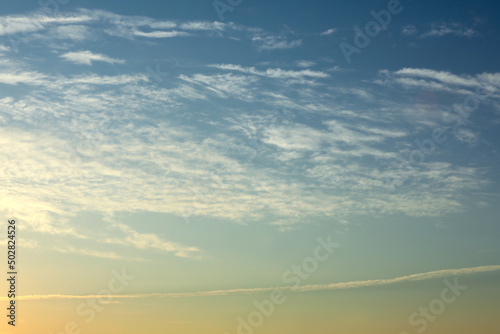 Picturesque view of beautiful cloudy morning sky