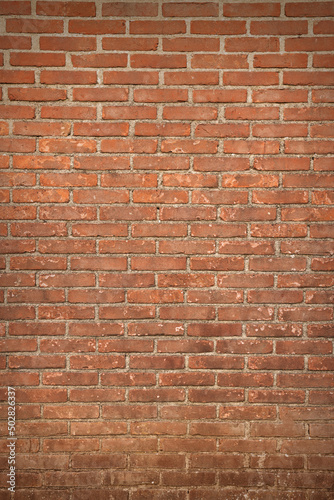 Texture of red brick wall as background