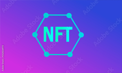 vector nft  icon - gradient color token logo design concept