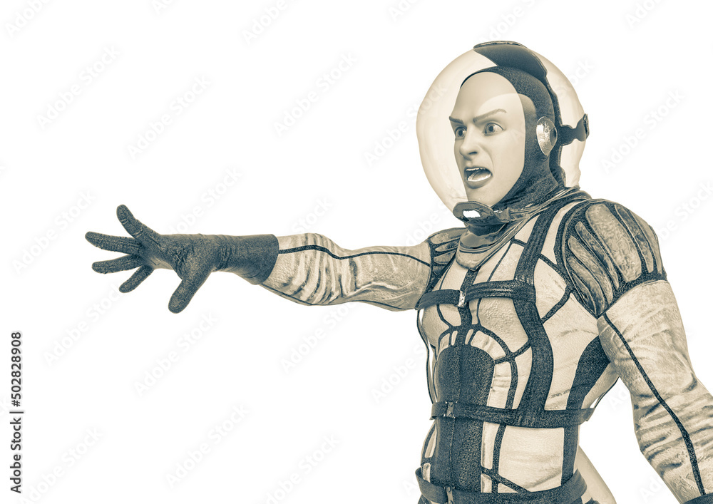 retro space astronaut is ready to the battle retro space astronaut is ready to the battle